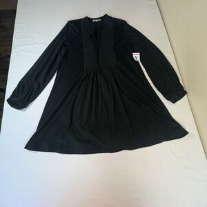 Nation Los Angeles Ariana Pintuck Long Sleeve‎ Organic Cotton Dress Large NWT